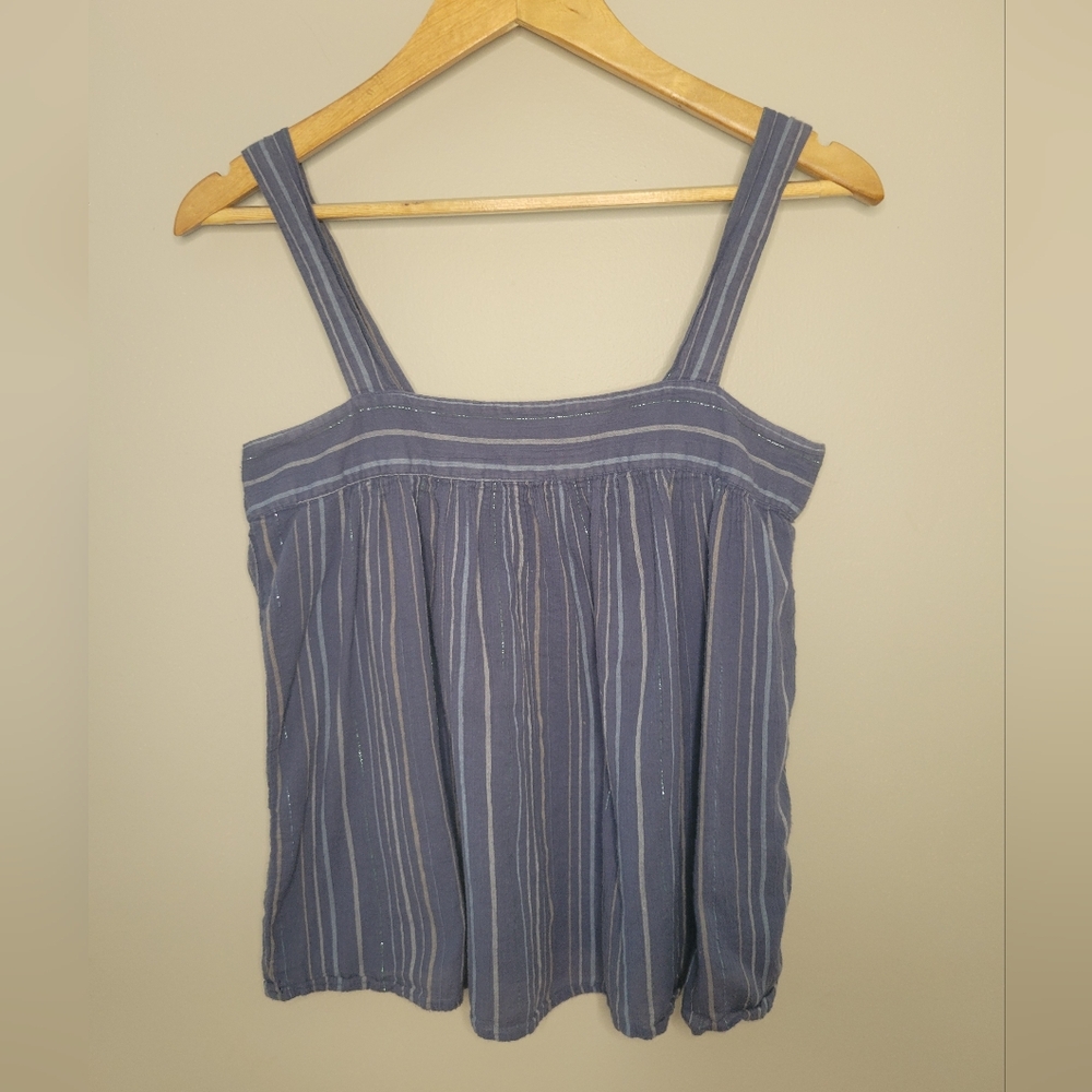 Striped Blue Sleeveless Top